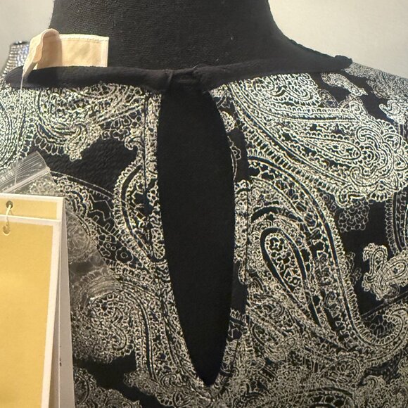 MICHAEL Michael Kors Silver and Black Paisley Print Dress - Picture 5 of 8